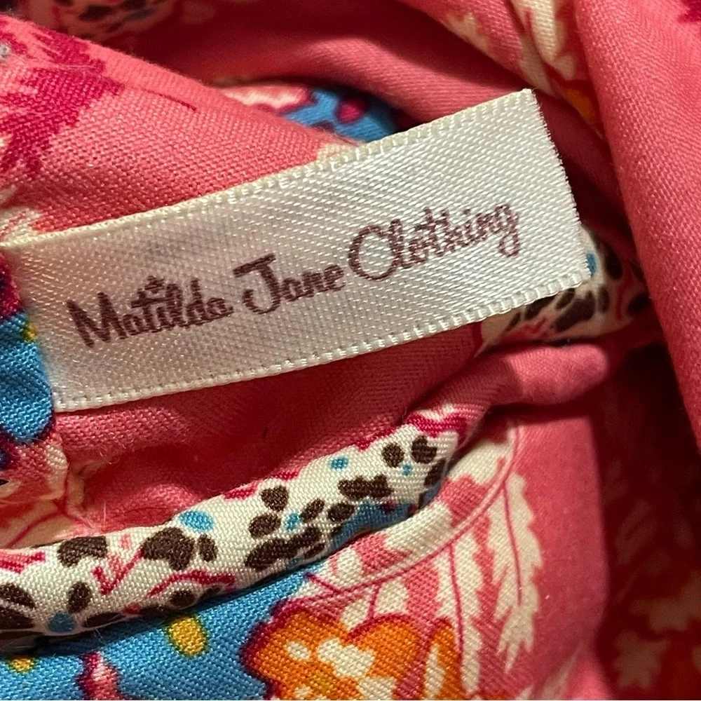 Matilda Jane Make a Splash Beach Backpack Blue Polka Dot Yellow Pink Floral